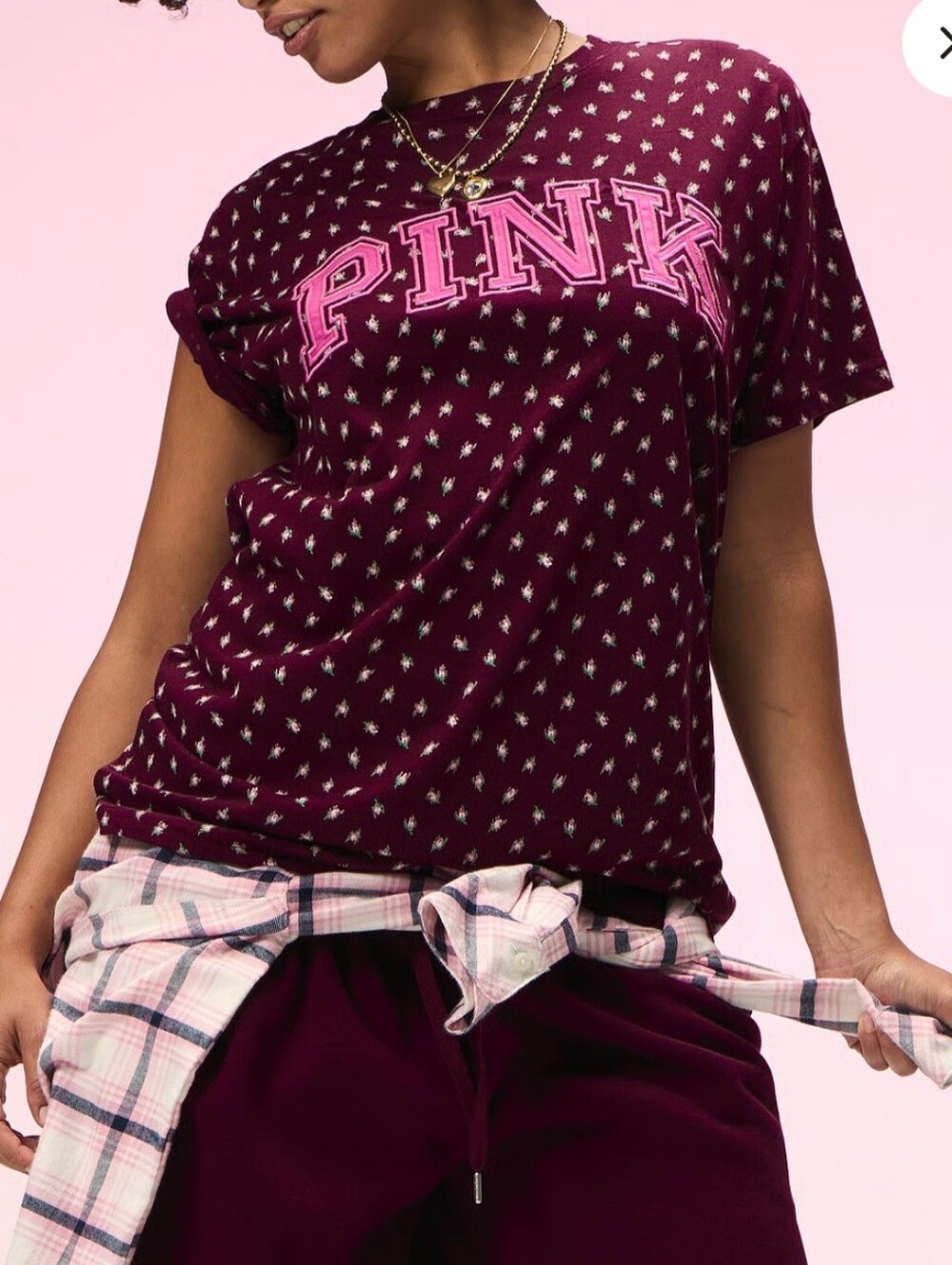 PINK Campus Cotton Tee XS